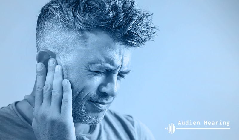 Image of individual experiencing subjective tinnitus pain