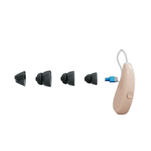 Load image into Gallery viewer, Audien hearing aid with interchangeable silicone ear tips in multiple sizes for customized fit